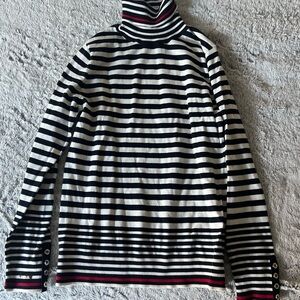 Tommy Hilfiger stripped turtle neck sweater | Blue red and white Tommy sweater